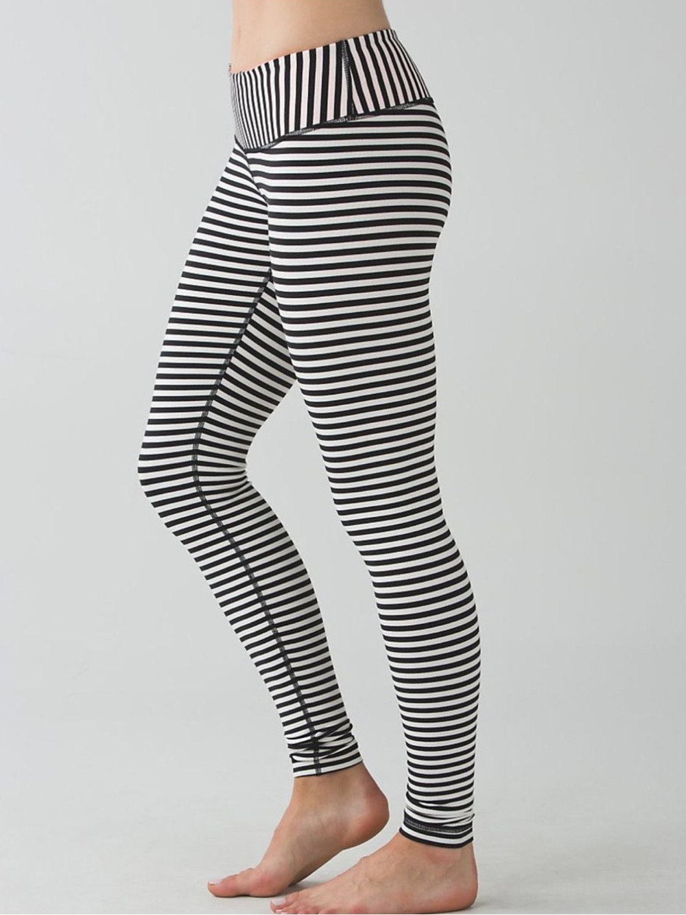 Lululemon Wunder Under Pant Narrow Bold Stripe Black Angel Wing / Grapefruit NEW